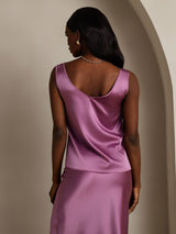 [Donkerpaars] SilkSilky-NL Sleeveless V Neck Cami-Top 002