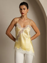 [Lichtgeel] SilkSilky-NL Spaghetti Strap V Neck Cami-Top 001