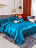 SilkSilky NL 19Momme Pure Silk Bedding Set Koningsblauw 004