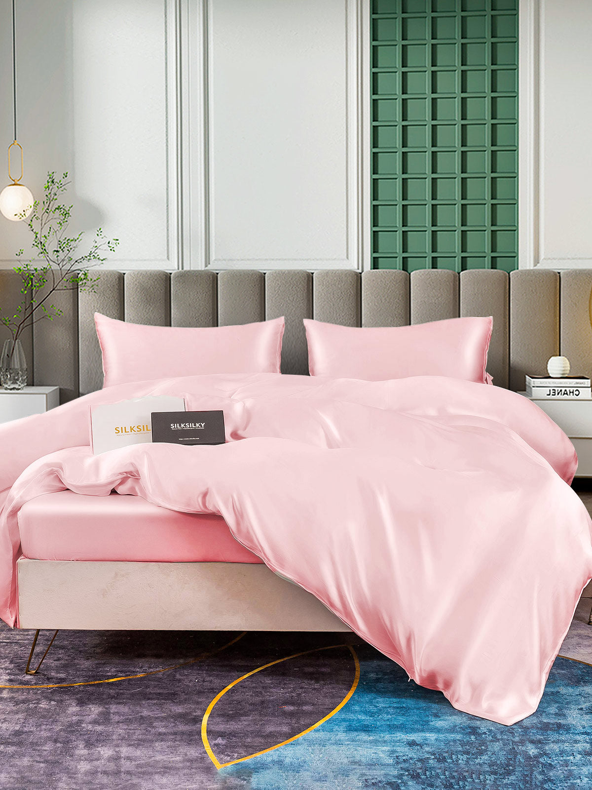 SilkSilky NL 25Momme Pure Silk Bedding Set Roze 003