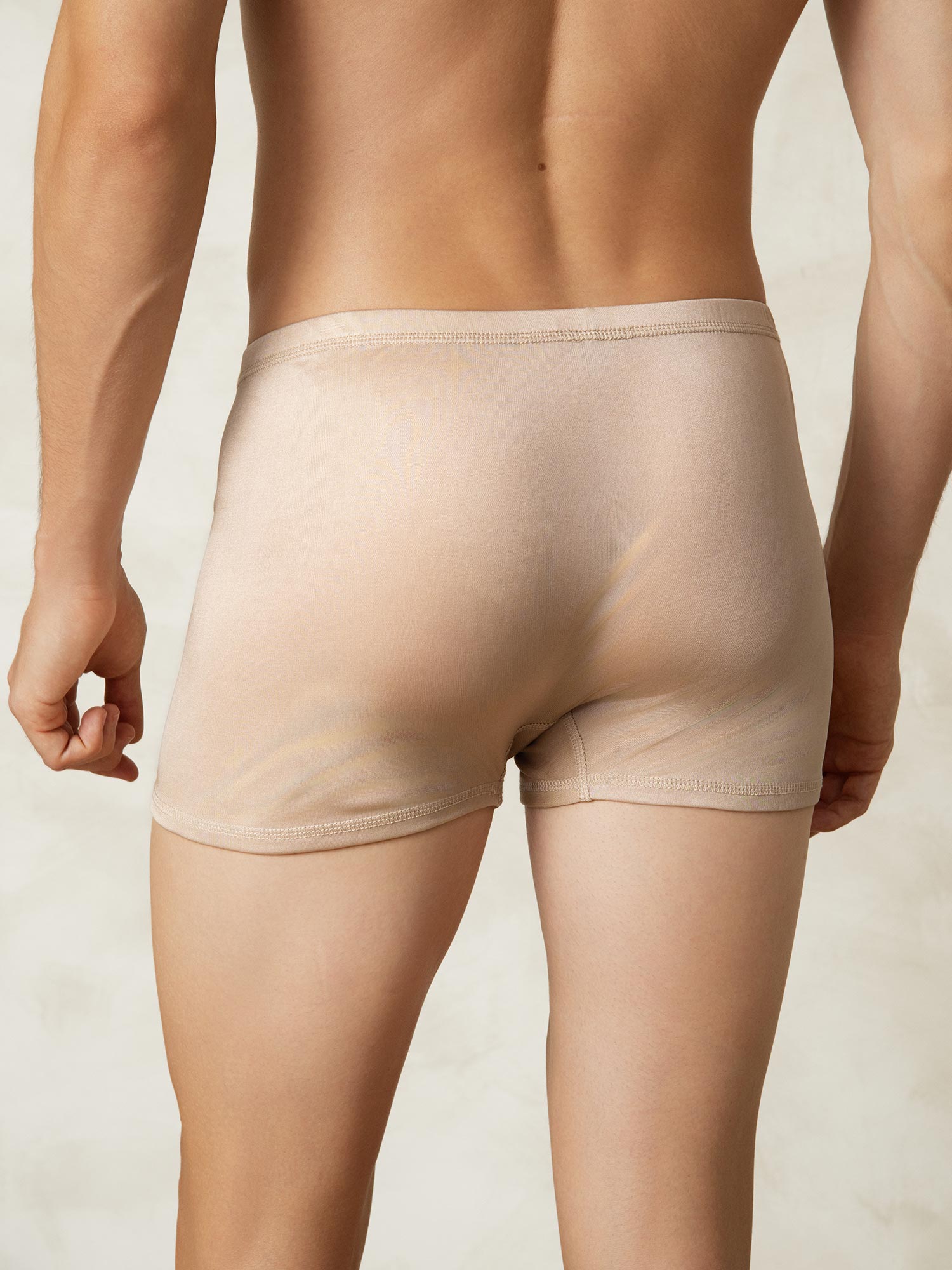 [Beige] SilkSilky-NL Zijde Gebreid Mens Underwear 002