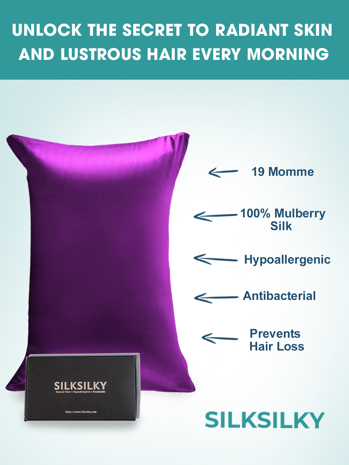 [Paars] SilkSilky-NL 19Momme Pillowcase 003