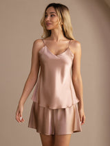 [Toscane] SilkSilky-NL Spaghetti Strap V Neck Cami-Set 003