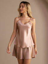 [Toscane] SilkSilky-NL Spaghetti Strap V Neck Cami-Set 001