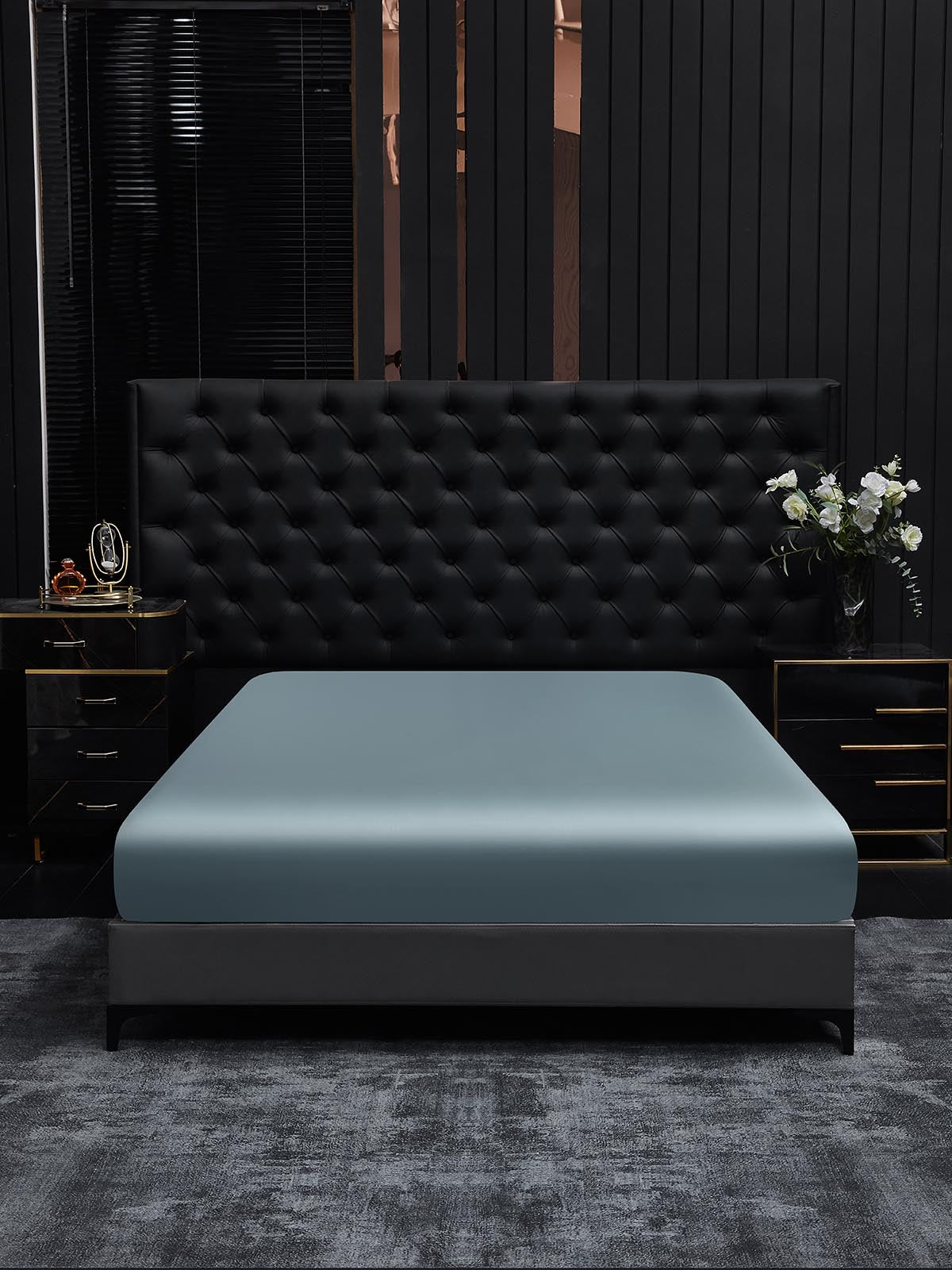 [Grijsachtig Blauw] SilkSilky-NL 19Momme Sheet 002