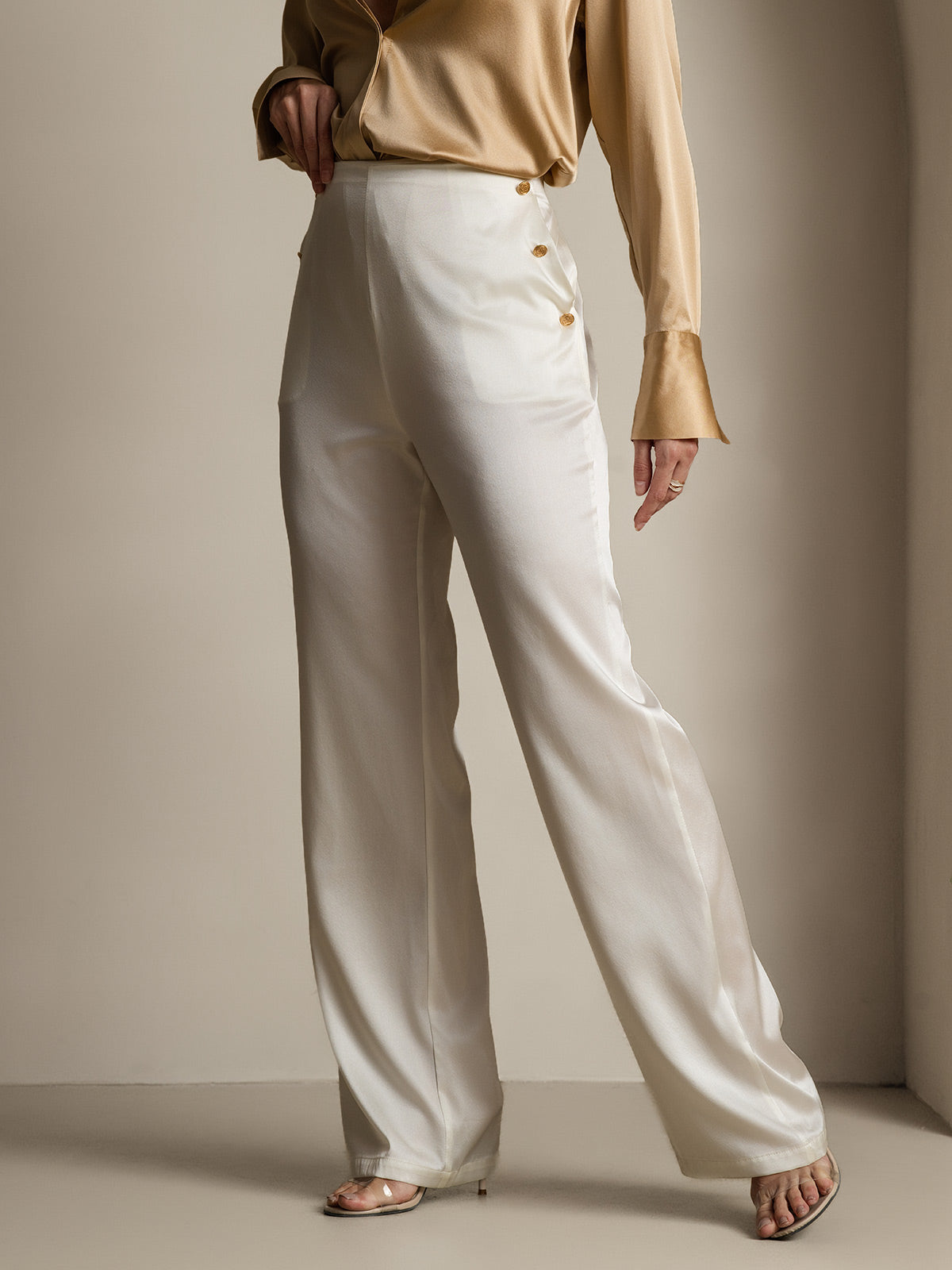 [Wit] SilkSilky-NL 19Momme Zijde Womens Pants 003