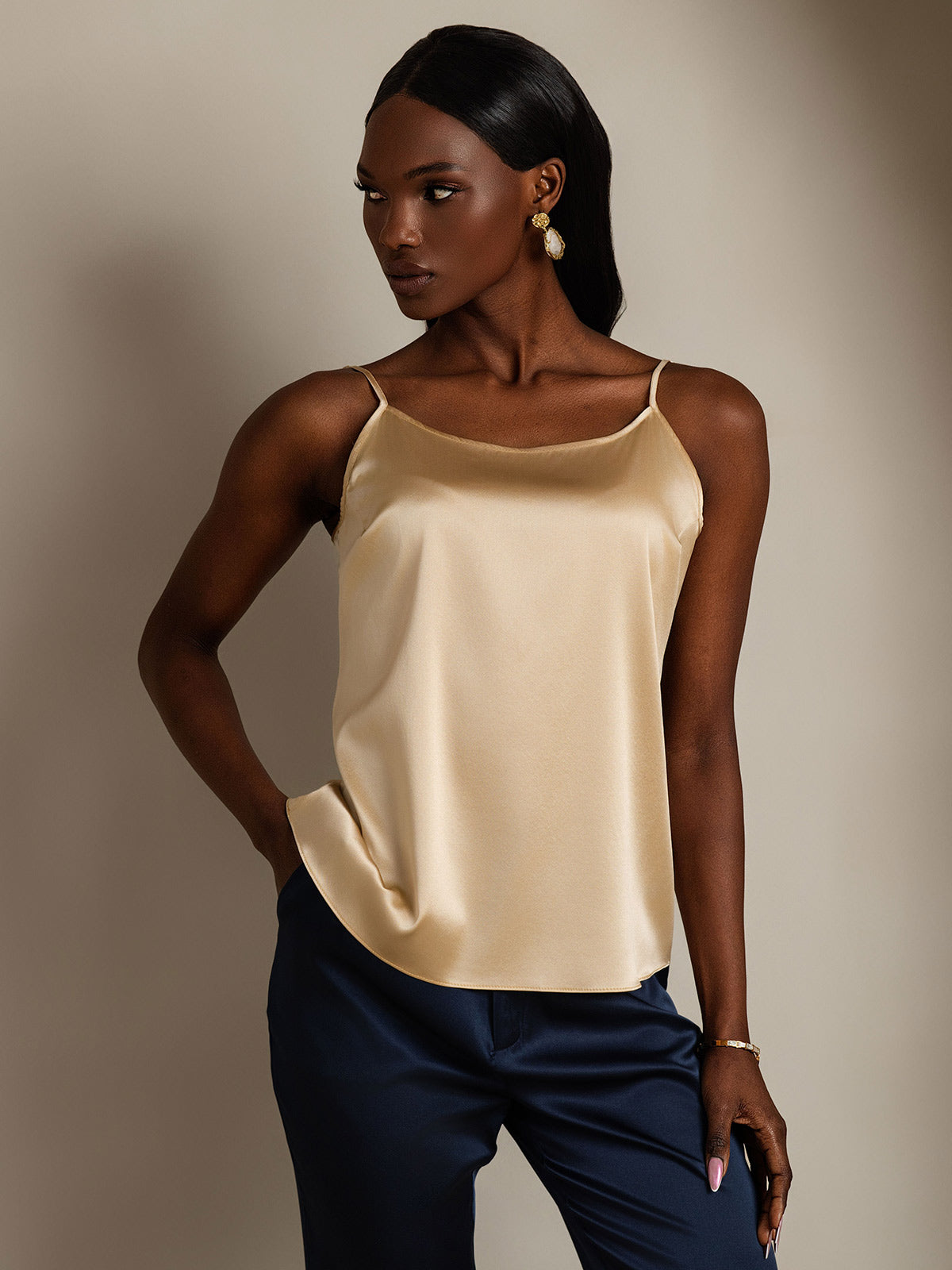 [Champagne] SilkSilky-NL 19Momme Zijde Camisoles 001