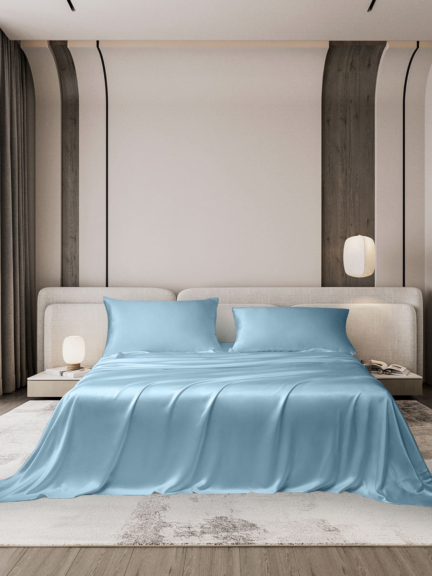 [Lichtblauw] SilkSilky-NL 19Momme Bedding Set 001