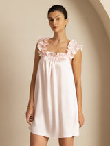 [Roze] SilkSilky-NL Sleeveless Square Neck Nachthemd 006