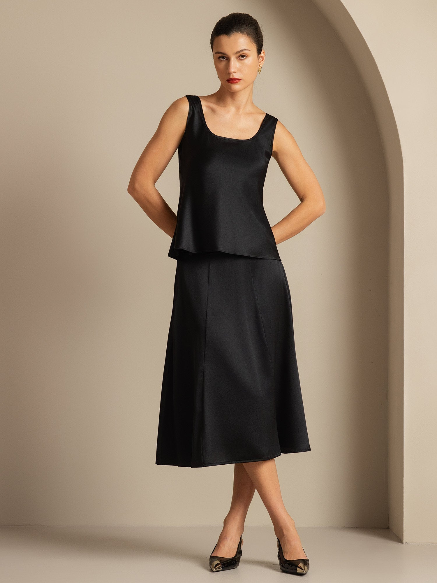 [Zwart] SilkSilky-NL 19Momme Zijde Camisoles 005,