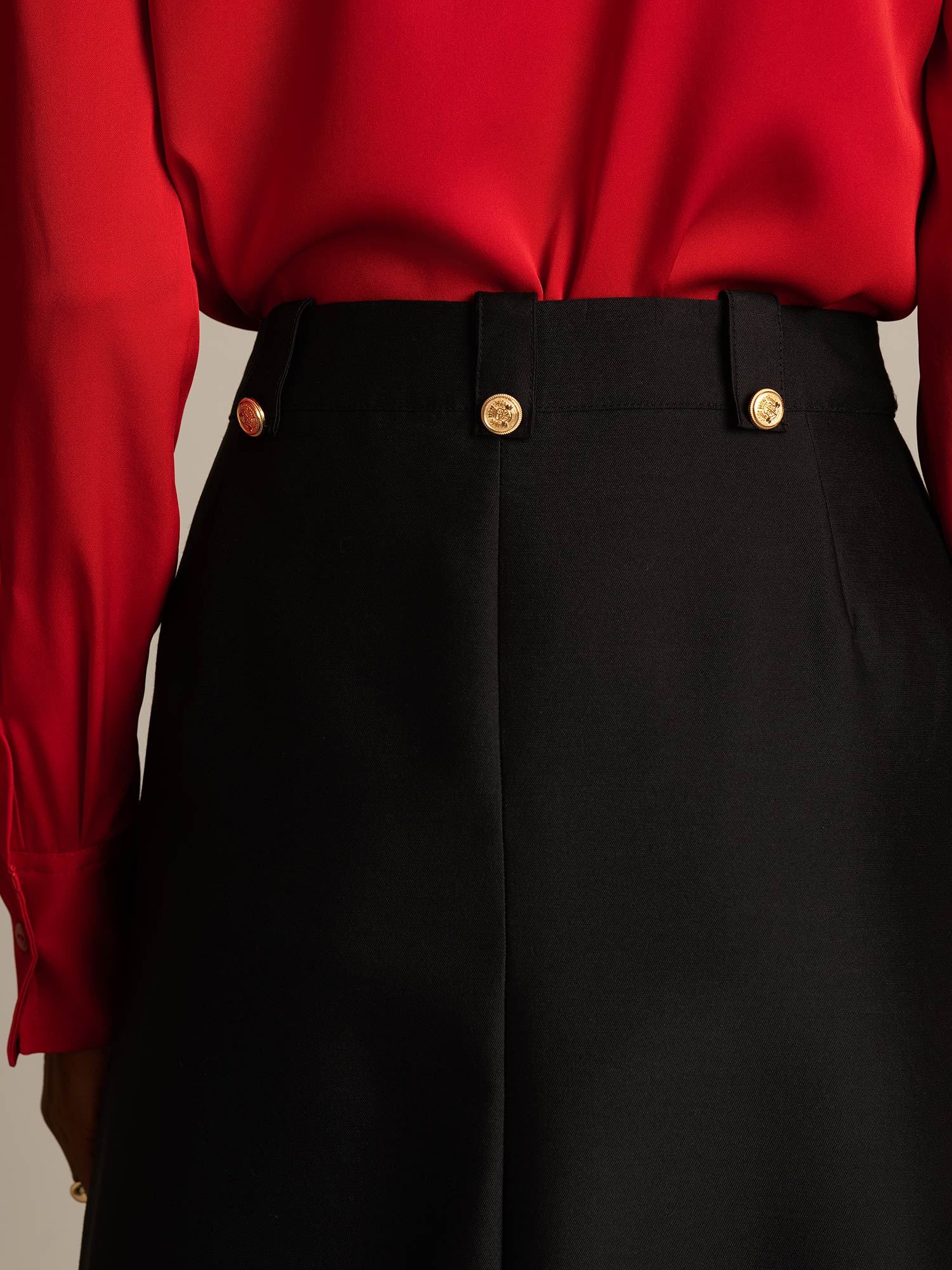 [Zwart] SilkSilky-NL 32Momme Silk-Wool Blend Skirt 004,