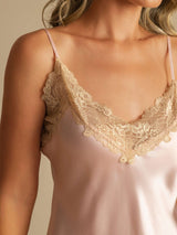 [Roze] SilkSilky-NL Spaghetti Strap V Neck Nachthemd 004