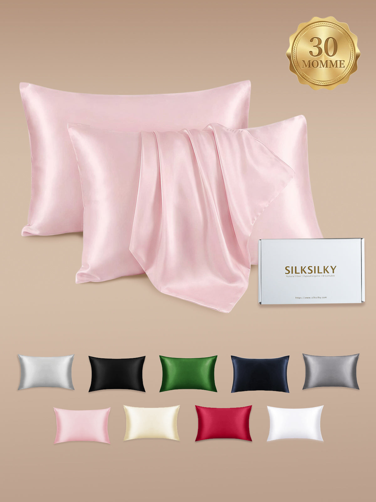 [Roze] SilkSilky-NL 30Momme Pillowcase 001