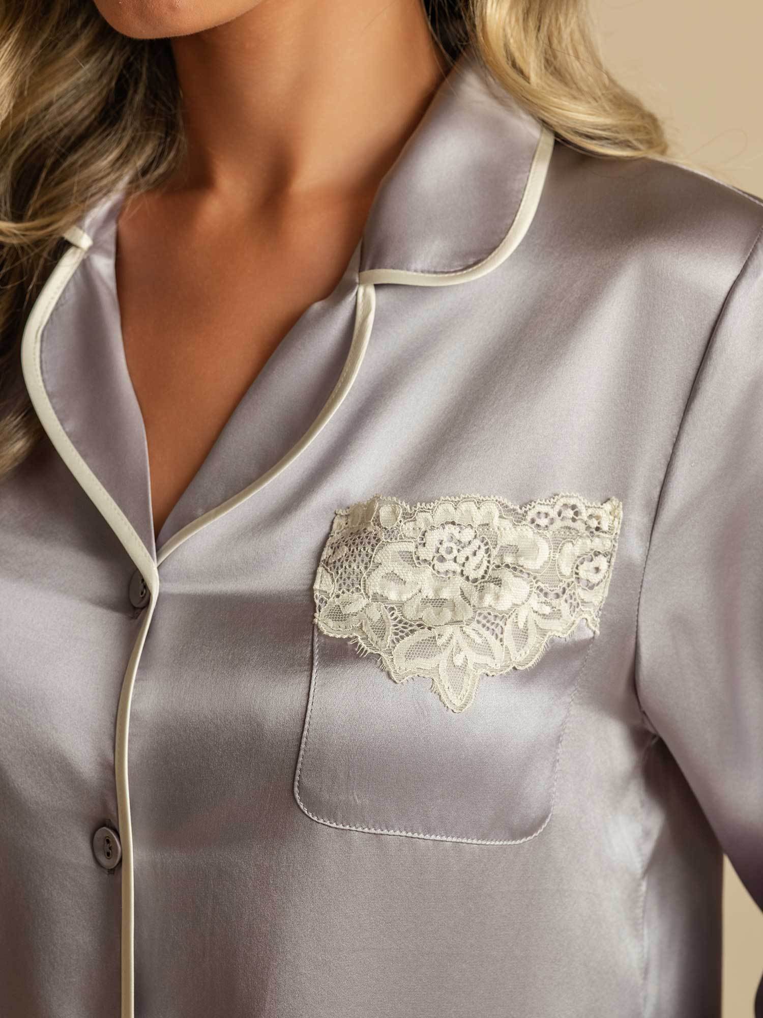 [Lavendel] SilkSilky-NL Zijde Womens Pajamas 004