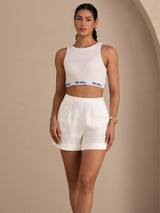 [Wit] SilkSilky-NL Sleeveless Crew Neck Cami-Top 007