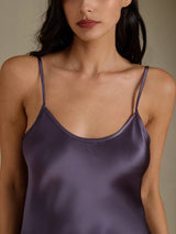 [Paars Grijs] SilkSilky-NL Spaghetti Strap V Neck Nachthemd 004