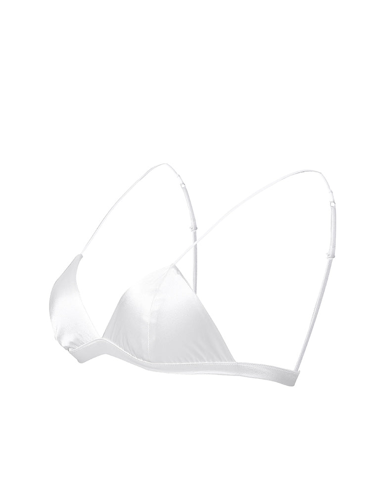 [Wit] SilkSilky-NL Zijde Gebreid Bra 005