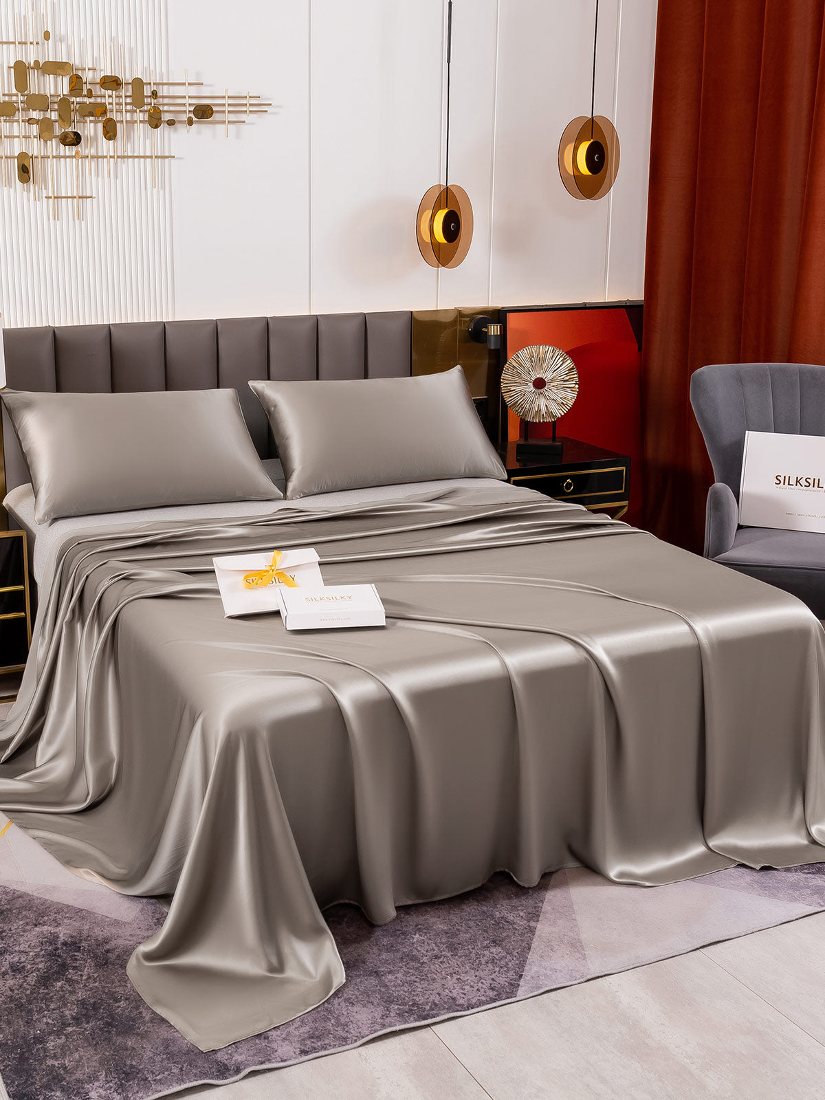 SilkSilky NL 19Momme Pure Silk Bedding Set Grijs 003