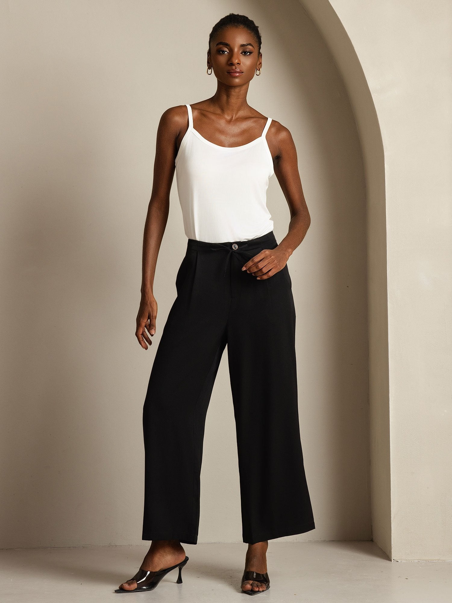 [Zwart] SilkSilky-NL 19Momme Zijde Womens Pants 005
