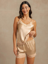[Champagne] SilkSilky-NL V Neck Cami-Set 001