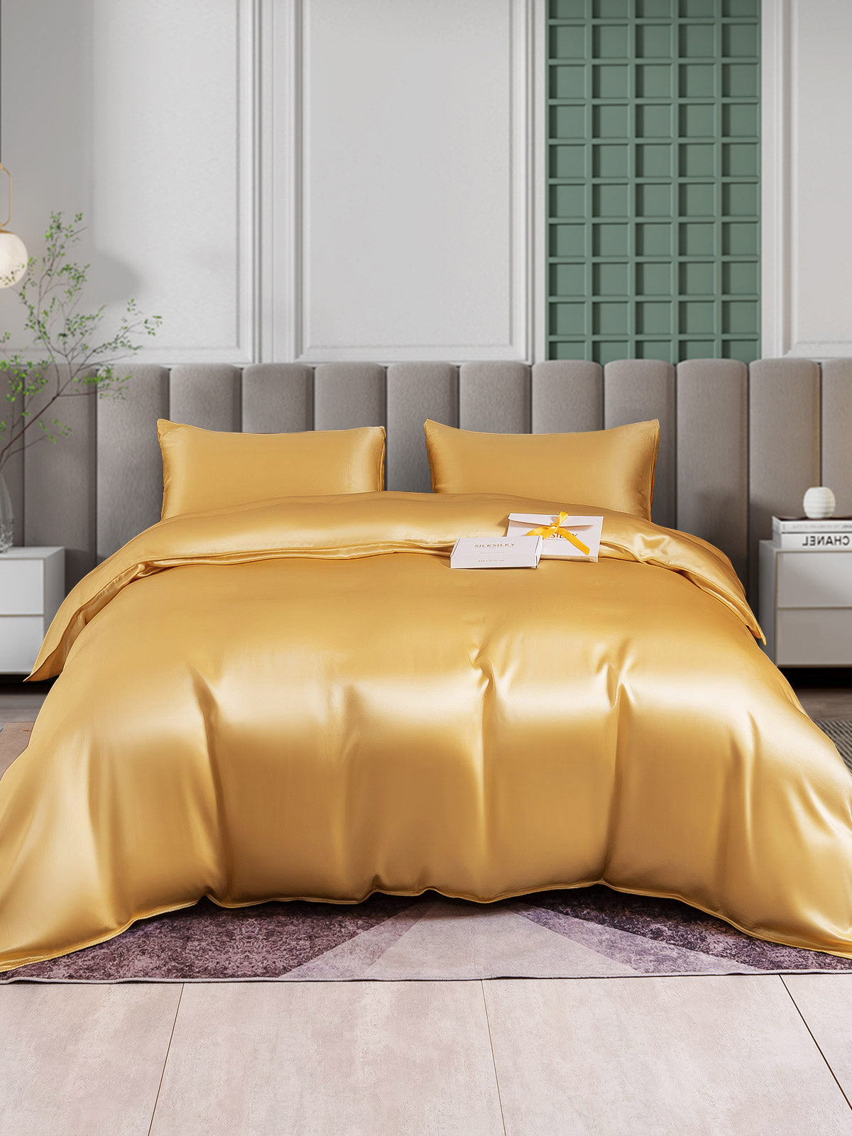 SilkSilky NL 25Momme Pure Silk Bedding Set Champagne 001