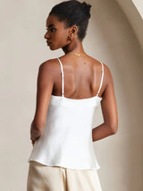 [Wit] SilkSilky-NL Spaghetti Strap V Neck Cami-Top 002