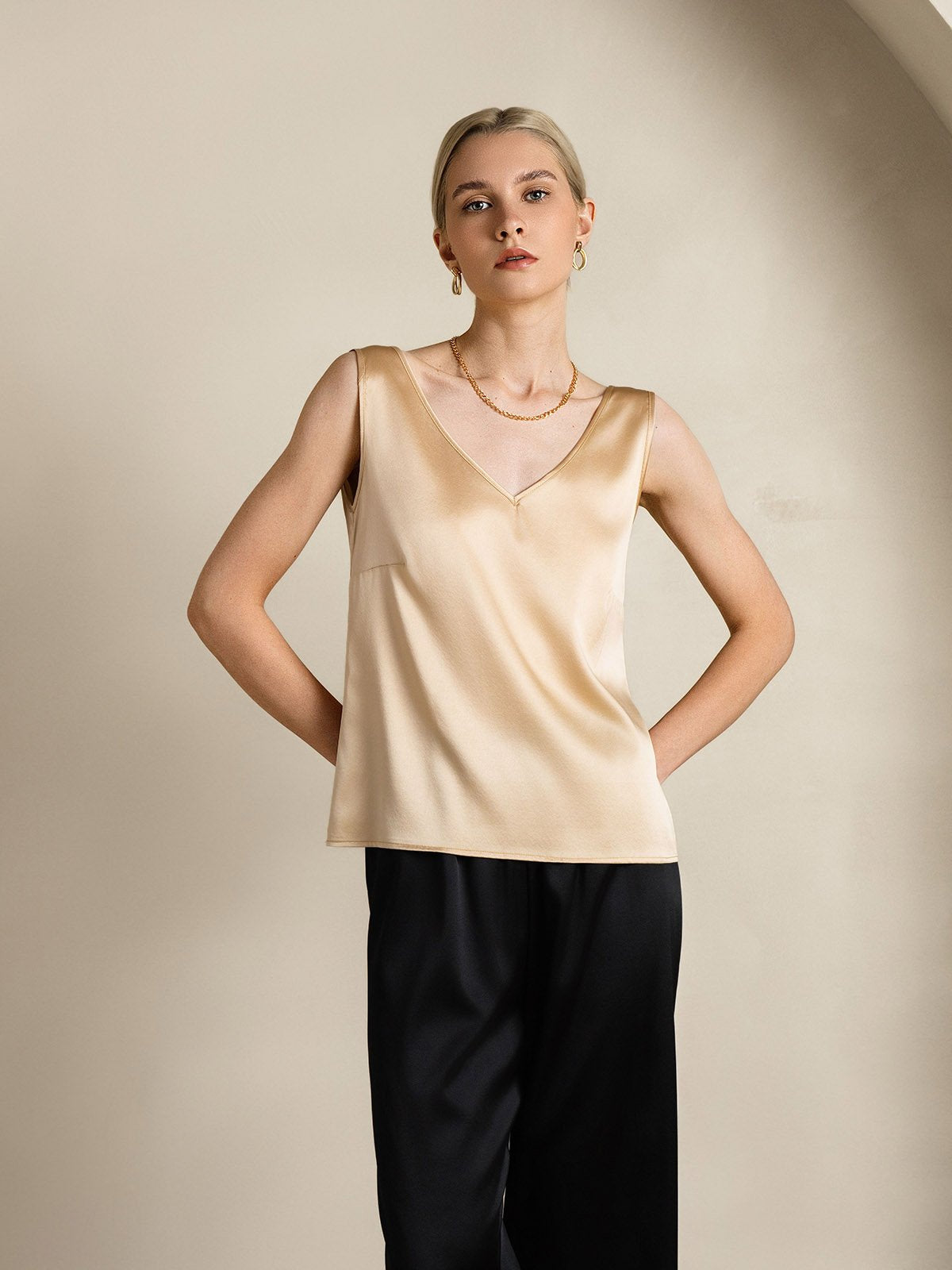 [Champagne] SilkSilky-NL 19Momme Zijde Camisoles 005