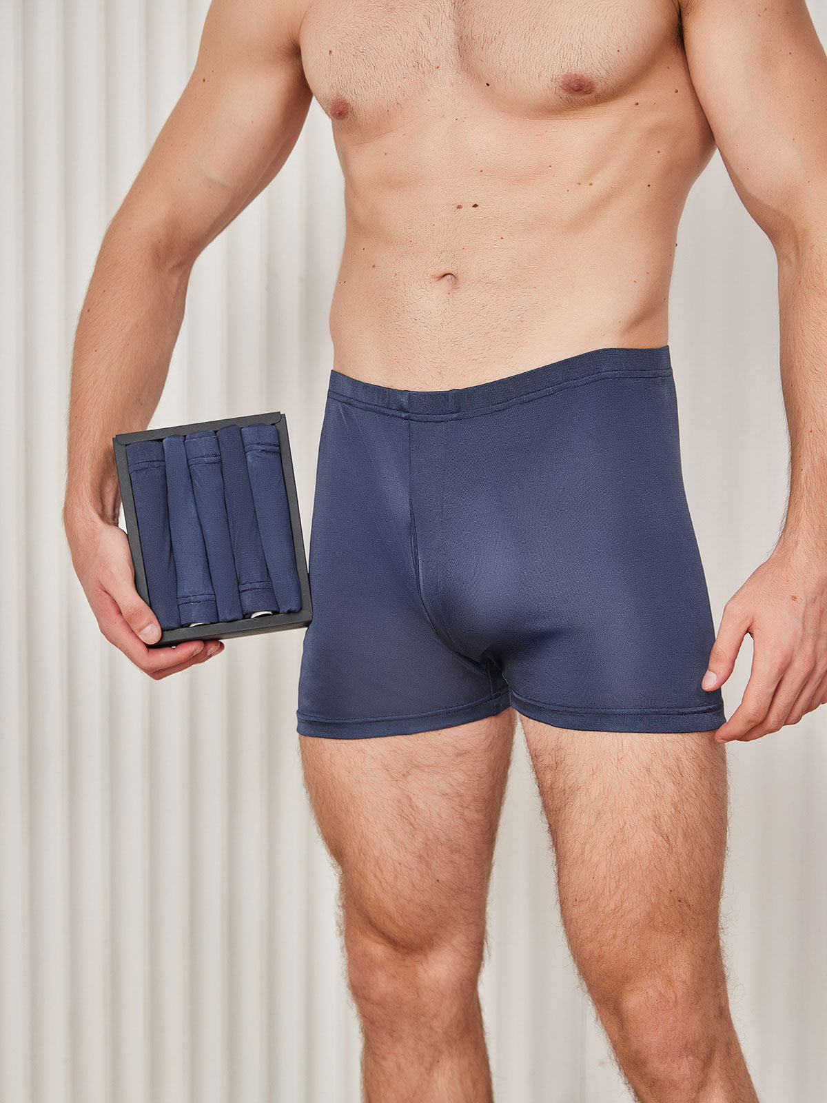 [Donkerblauw] SilkSilky-NL Mens Underwear 001