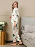 SilkSilky NL Pure Silk Lange Mouw Revers Dames Pyjama Set Ivoor 004