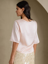 [Roze] SilkSilky-NL Half Sleeve Dames T-Shirt 002