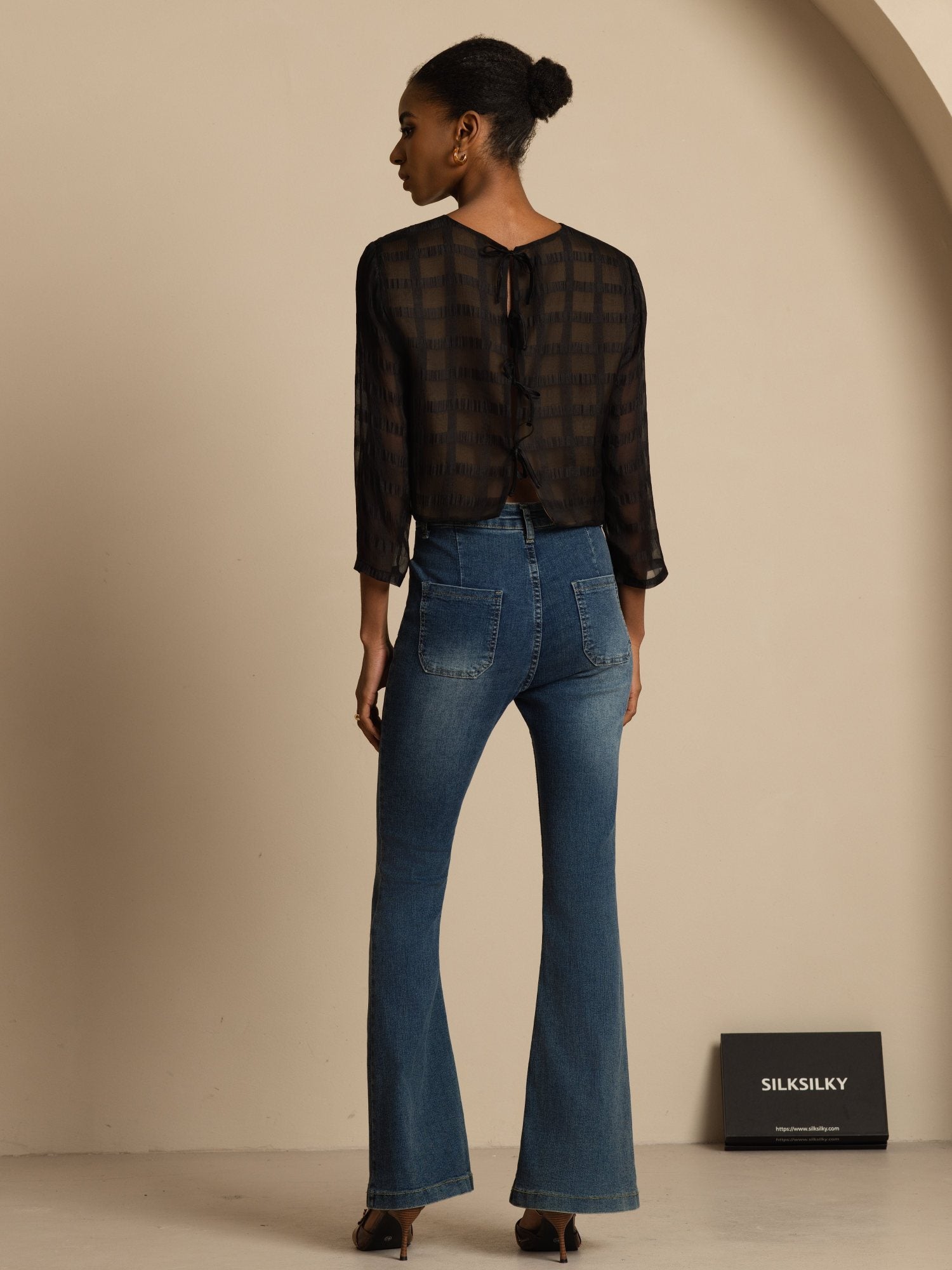 [Zwart] SilkSilky-NL Blouse 007