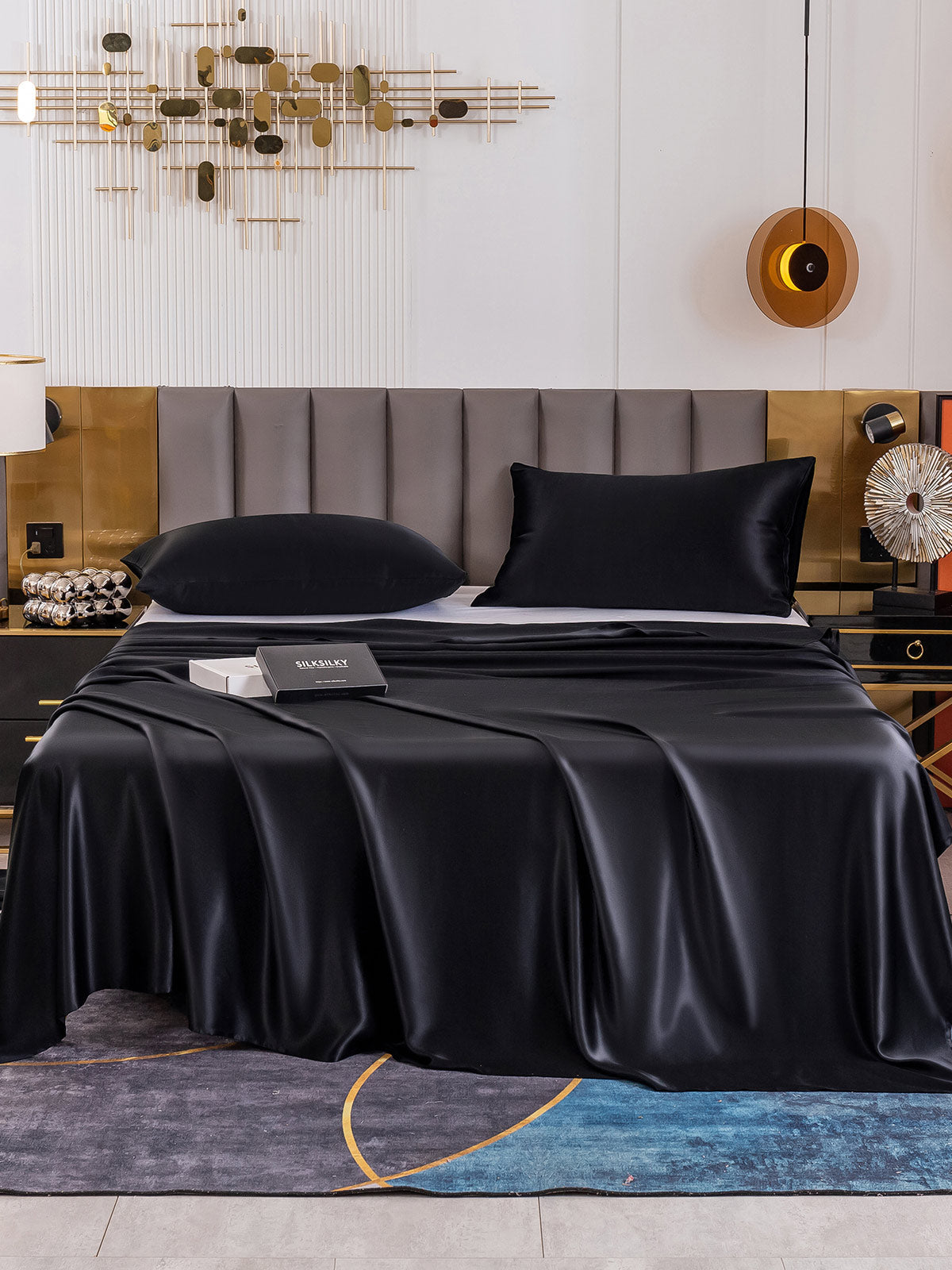 [Zwart] SilkSilky-NL 19Momme Bedding Set 002