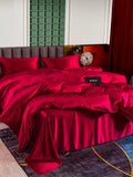 SilkSilky NL 25Momme Pure Silk Bedding Set Wijn 002