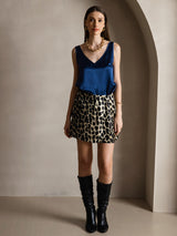 [Donkerblauw] SilkSilky-NL Sleeveless V Neck Cami-Top 007