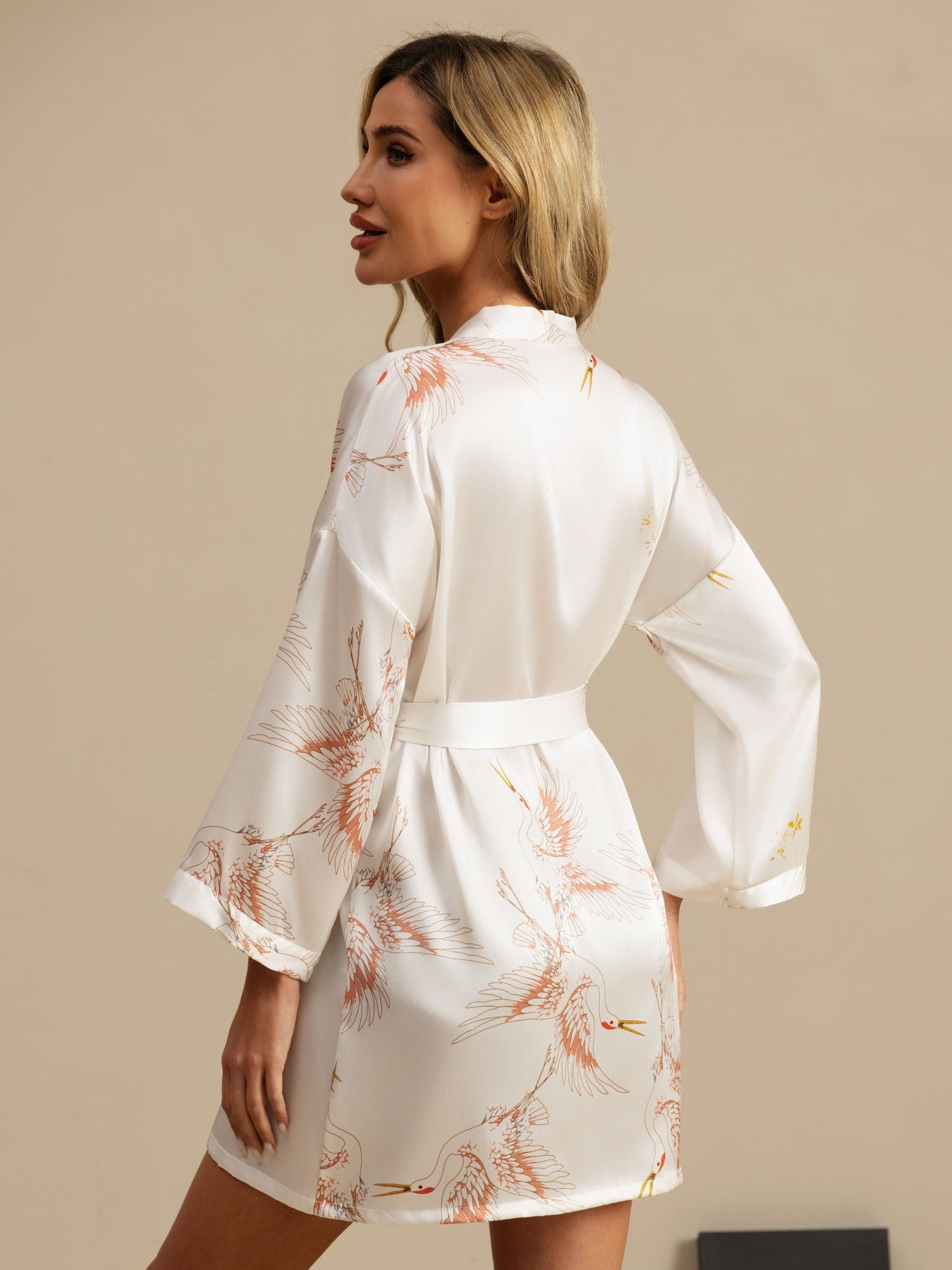 [Wit] SilkSilky-NL 19Momme 3/4 Mouw Dames Kamerjas 002
