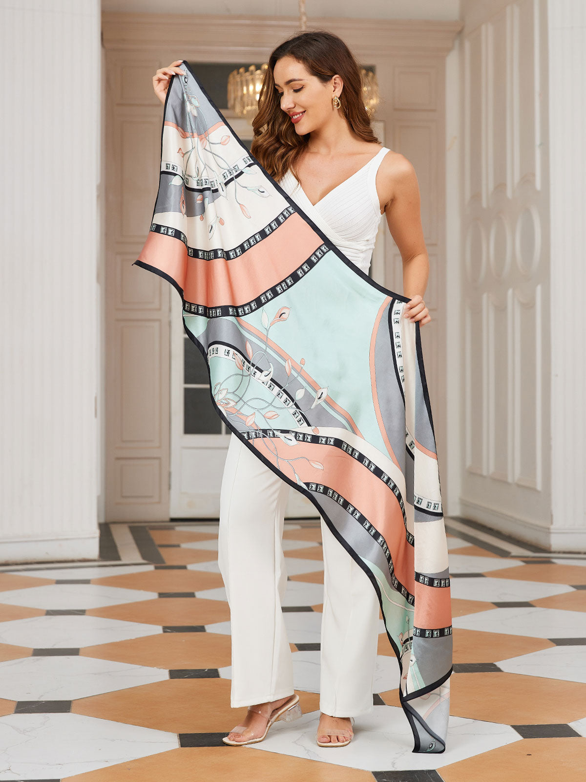 [P030] SilkSilky-NL Pure Silk Scarf 003