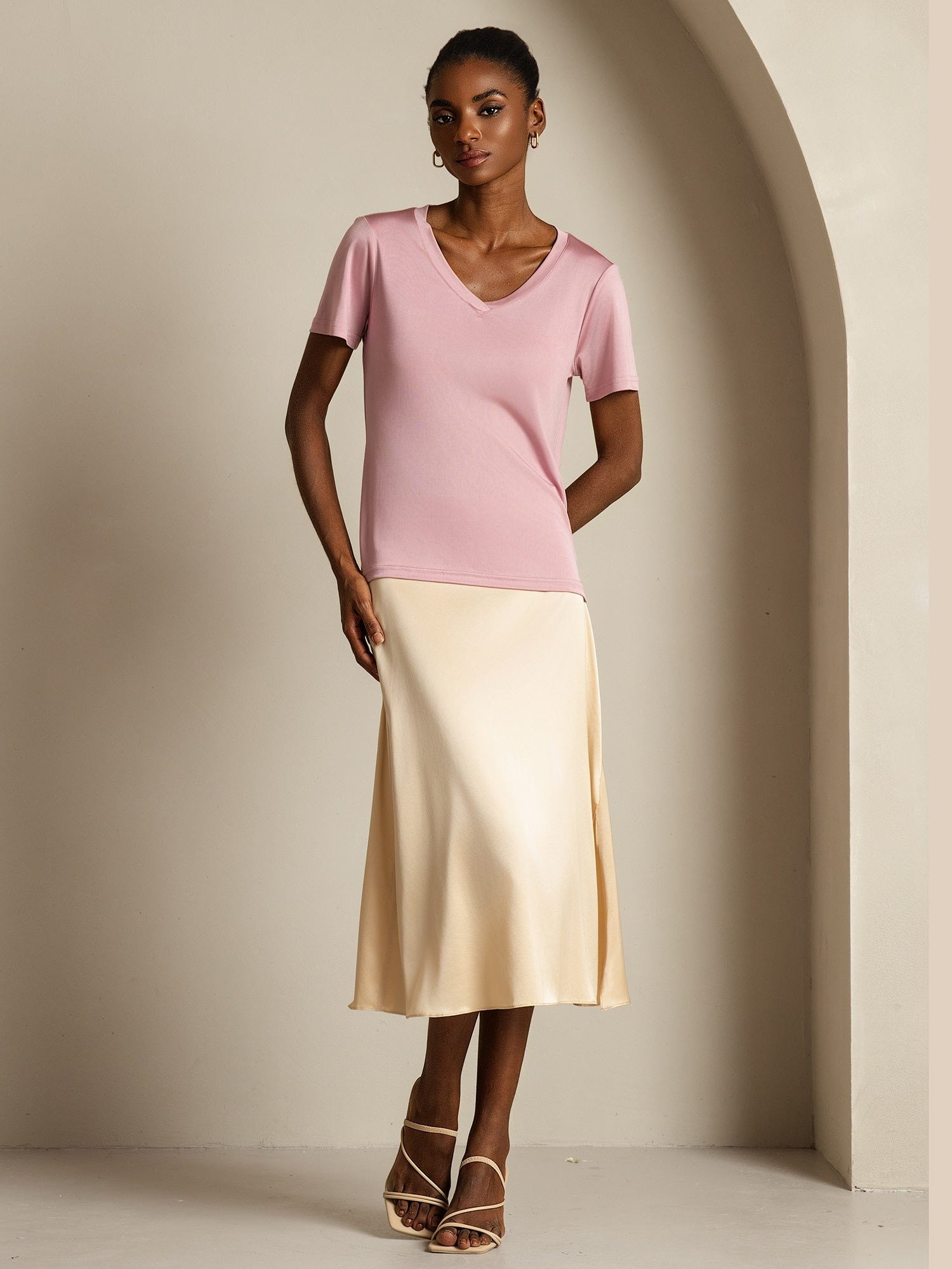 [BleekMauve] SilkSilky-NL Zijde Womens T-Shirt 009