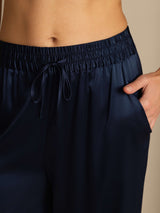 [Donkerblauw] SilkSilky-NL 19Momme Womens Pants 006