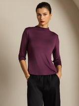 [Paars] SilkSilky-NL Zijde Womens T-Shirt 006