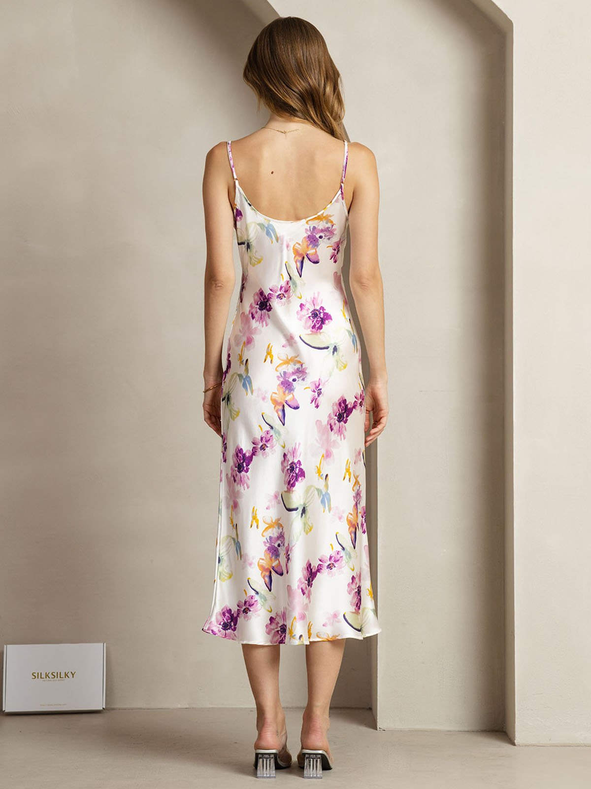 [Aquarelbloemen] SilkSilky-NL 19Momme Zijde Dress 002