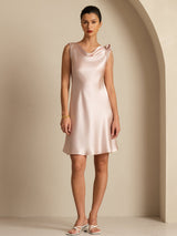 [Roze] SilkSilky-NL Sleeveless Cowl Neck Jurk 001