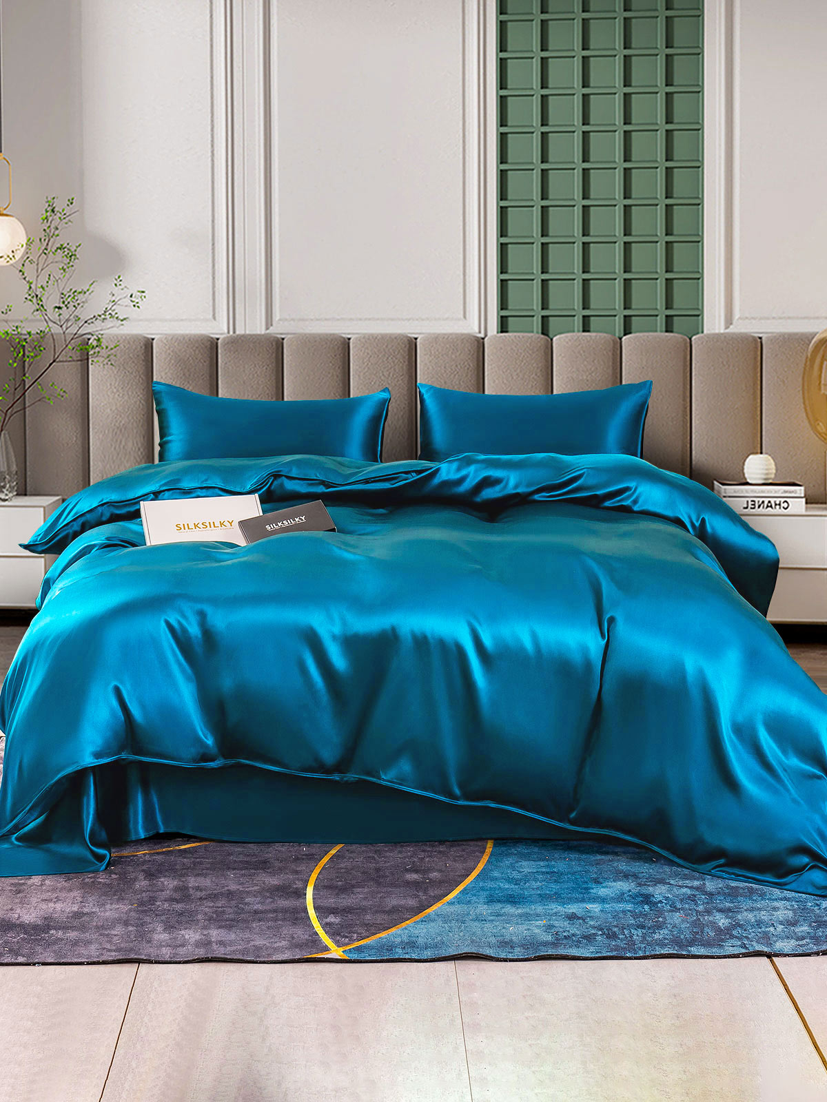 [Koningsblauw] SilkSilky-NL 25Momme Bedding Set 001
