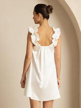 [Wit] SilkSilky-NL Sleeveless Square Neck Nachthemd 002