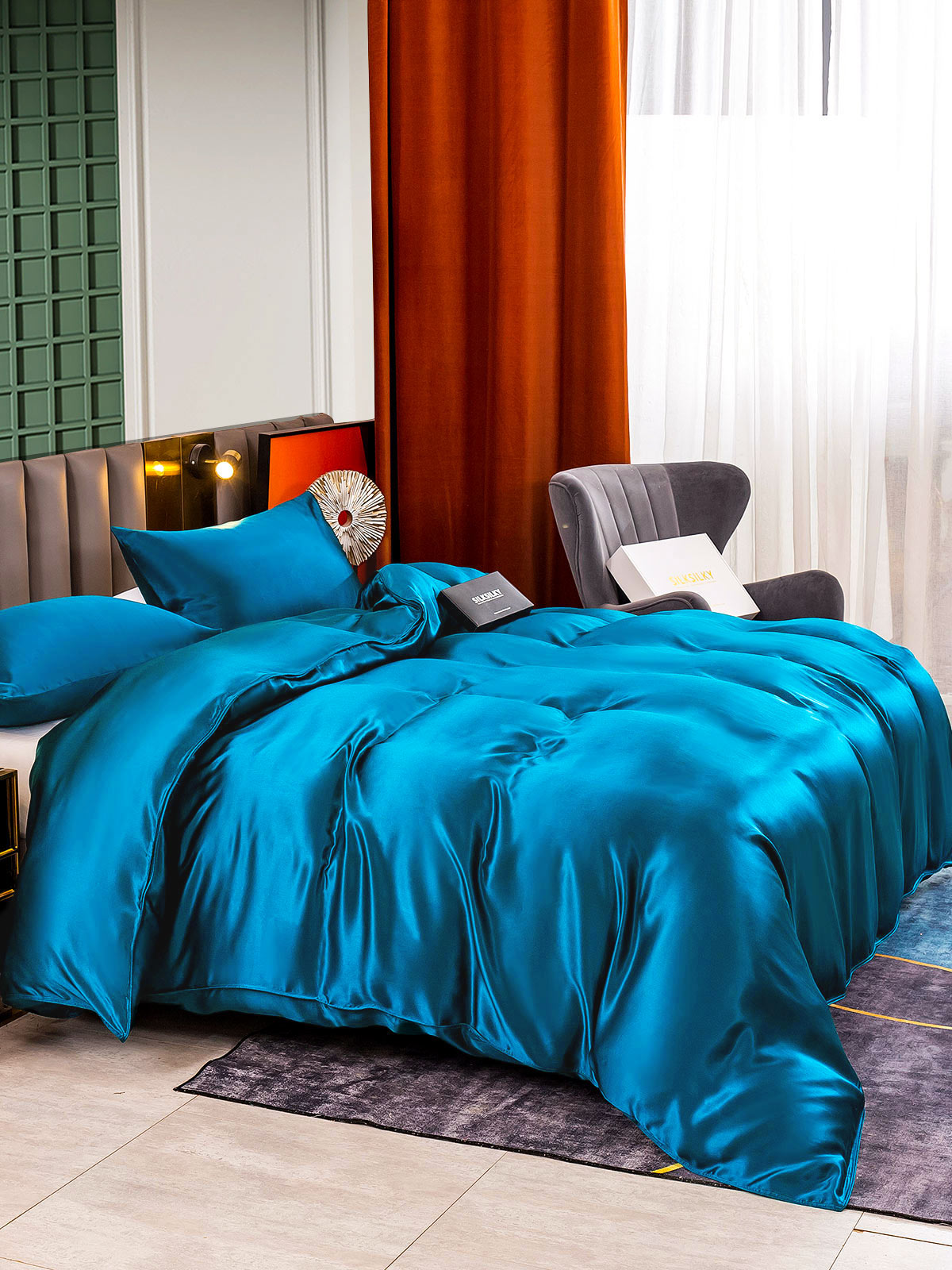[Koningsblauw] SilkSilky-NL 25Momme Bedding Set 003