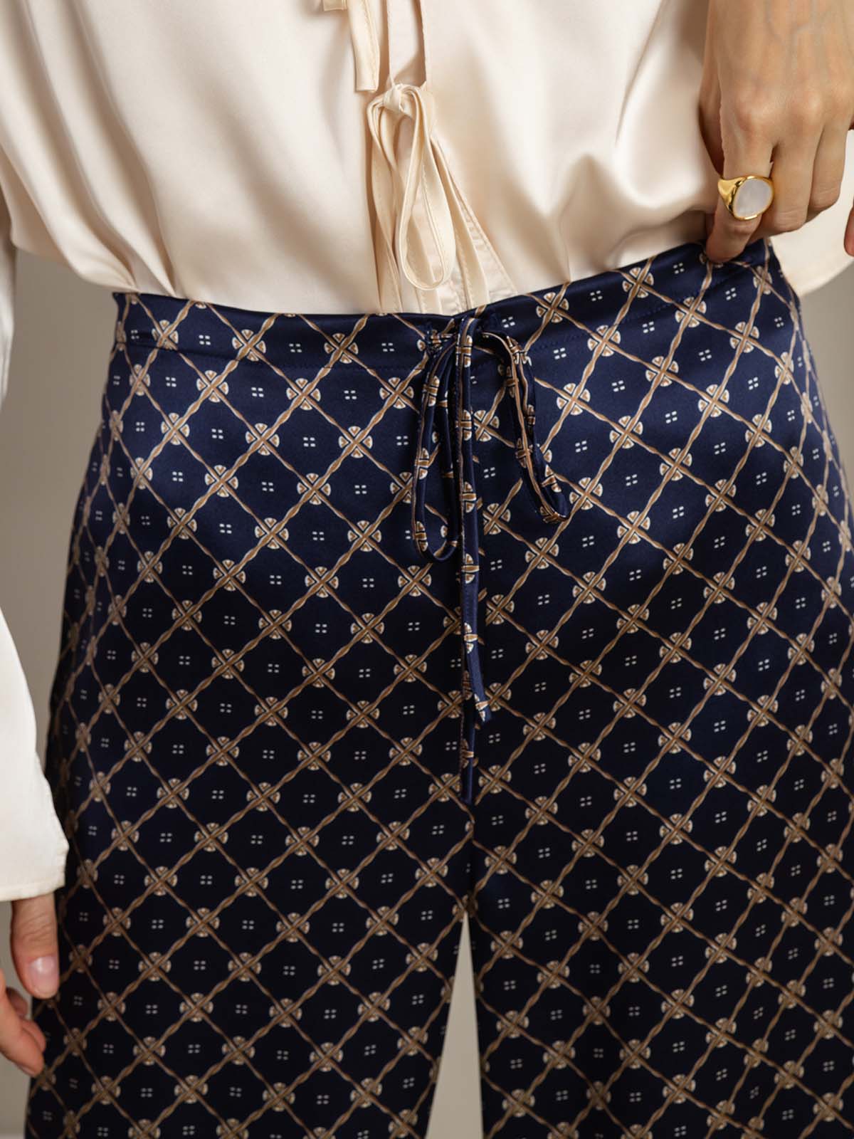 [Marine Ketting] SilkSilky-NL 19Momme Zijde Womens Pants 005