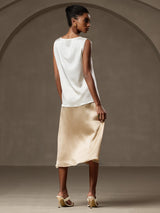 [Wit] SilkSilky-NL Sleeveless Round Neck Cami-Top 002
