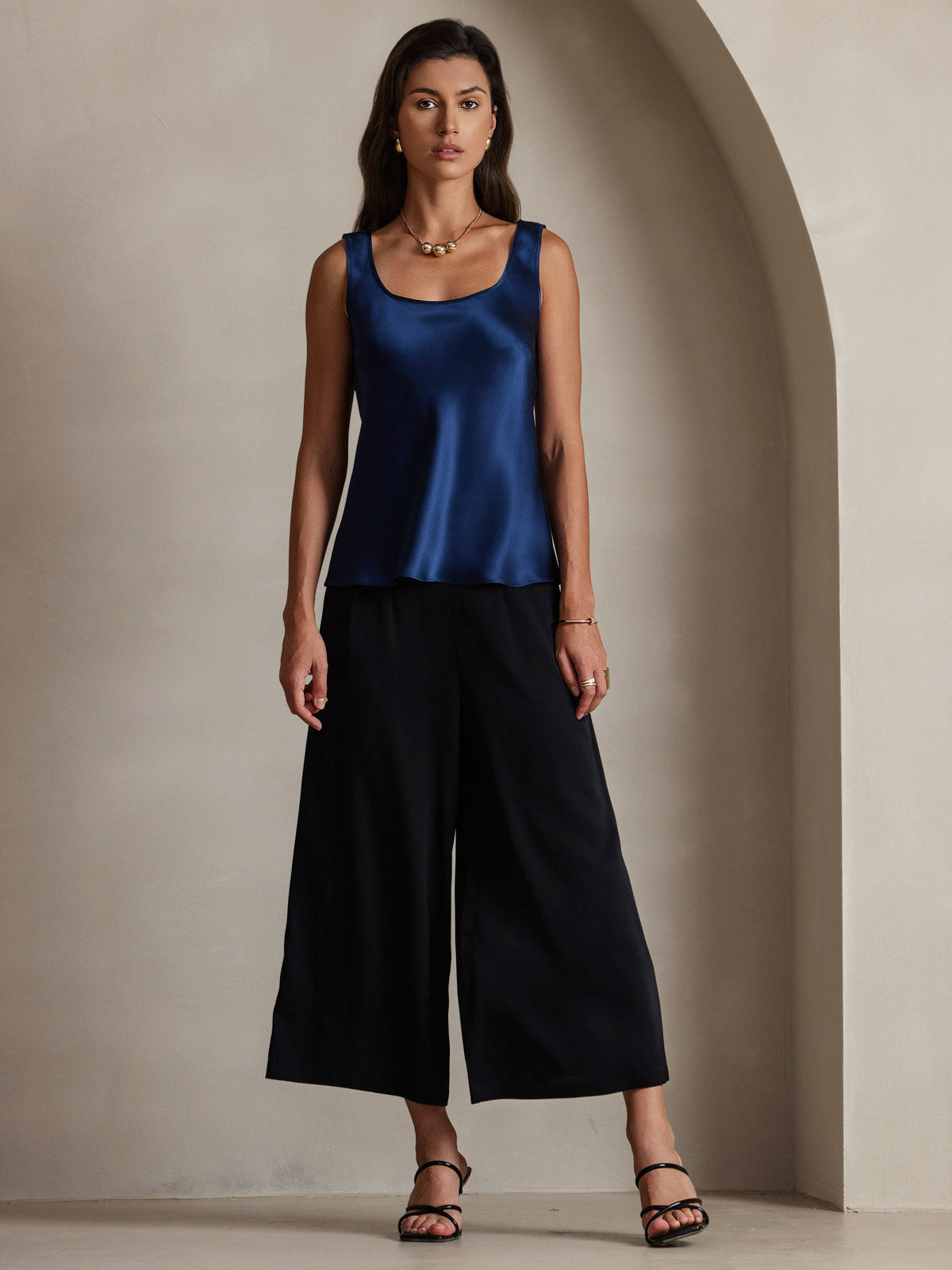 [Donkerblauw] SilkSilky-NL 19Momme Zijde Camisoles 001