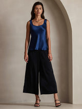 [Donkerblauw] SilkSilky-NL Sleeveless Cami-Top 001