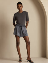 [Donkergrijs] SilkSilky-NL 19Momme Dames Korte Broek 008