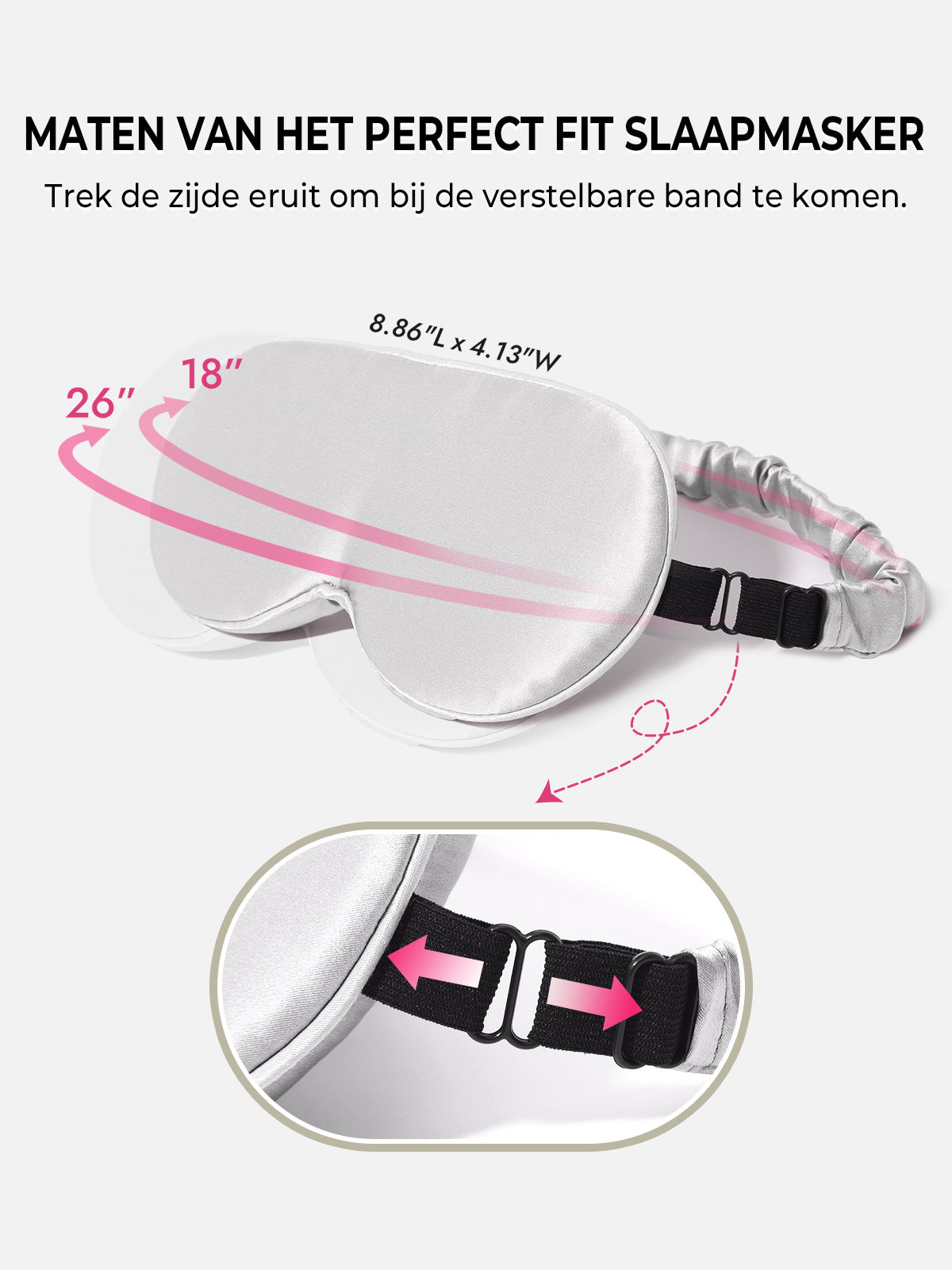 [Lichtgrijs] SilkSilky-NL Zijde Eye Mask 004